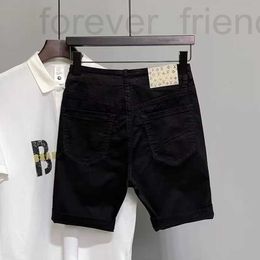 Men's Jeans designer Denim shorts men's trendy 2024 summer new light luxury high-end European slim fit five part pants 3YWF