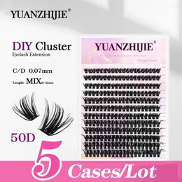 False Eyelashes 5cases/lot YUANZHIJIE Comfortable Band Lashes 40D 50D Eyelash Extension By MASSCAKU Beauty And Personal Care Enlarge Eye
