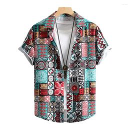 Men's Casual Shirts Digital Print Shirt Men Summer Colourful Retro With Middle East Style Quick Dry For