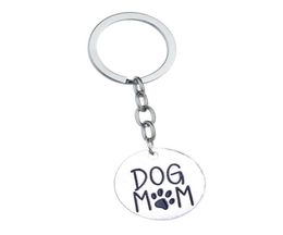 12PC Lovely Dog Keyring Cute Pet Paw Prints Pendant Keychain Family my Mom Mama Mothers Women Love Jewelry Gifts Fashion9861955