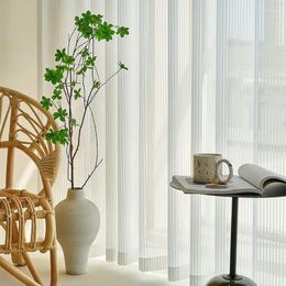 Curtain Curtains 2024 Light-impermeable Chiffon White Gauze Living Room Balcony Striped Vertical Blinds