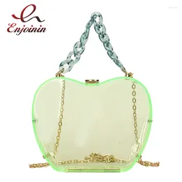 Shoulder Bags Transparent Apple Shape Acrylic Party Clutch For Women Fashionable Purses And Handbags Designer Casual Chain Bag