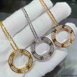 High Quality Luxury Necklace Kajia V Gold Version Pancake Simple and Champagne Plated Screw with Single Ring Collar Chain for Women