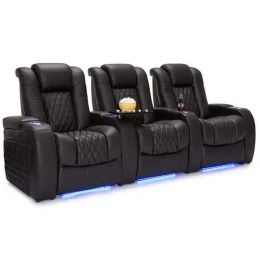 Dual Motors electric recliner massage chair Theatre living room Sofa functional genuine leather couch Cinema Double Power Seats