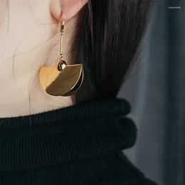 Stud Earrings Tassel Female Semicircle Fan Shaped