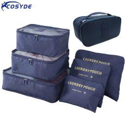 Accessories 7PCS/Set Travel Organiser Storage Bag Set Clothes Organiser Bags Pouch Suitcase Home Closet Bags For Storage Underwear Bra Bag