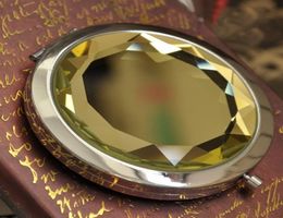 100pcs 7cm folding makeup mirror compact mirror with crystal metal pocket mirror for wedding gift2285572