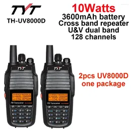 Walkie Talkie TYT TH-UV8000D 2pcs Package Radio Handheld 10W Amateur Dual Band 144/430mhz Two Way Cross