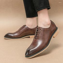 Dress Shoes Retro Men Autumn Business PU Leather Male Sneakers Fashion Outdoor Casual Lace-Up For Black Brown Comfort