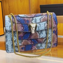 Bags Snake Print Leather Shoulder Bag Women's Handbag Designer Snake Head Crossbody Bag Fashion Square Organ Casual Tote Bag