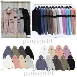 Tasarımcı Hoodie Erkek Hoodie Pusula Tasarımcı Ceket Gömlekleri Suya Dayanıklı Metal Skin Ceket Erkek Ceket Zip Haldian Casual Pamuk Sweatshirt Stones Adaları 612