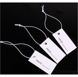 1000Pcs 1733Cm One Side Printed White Paper Tags With Elastic String Hang Tags Label For Jewelry Krkkx1989891