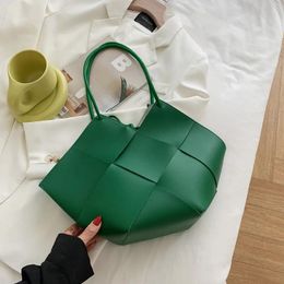Shoulder Bags 2PCS Set Womens Top Handle Handbag Totes Irregular Shape Woven PU Leather Bag Purses Satchel With Inner Wallet Clutch
