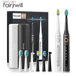 Toothbrush Fairywill Sonic Electric Toothbrush FWD7 Set USB Rechargeable Toothbrush Box Suitable for Adults With Toothbrush Head 5 Mode Intelligent Time Y24BPVD