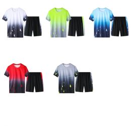 Men's leisure home suit sportswear leisure sports quick drying short sleeved sports shirt outdoor training suit thin shorts