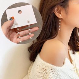 Dangle Earrings Long Tassel Pearl For Women Teens Girls Korean Fashion Elegant Temperament Style Jewellery Gifts