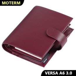 Wallets Moterm A6 Versa 3.0 Rings Planner with 30 Mm Rings Pebbled Style Organiser Genuine Leather Agenda Diary Wallet Journal Notepad