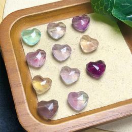Link Bracelets 10PCS Natural Fluorite Heart Carving Fashion Shape Pendant For Making DIY Home Decoration Gifts 13MM