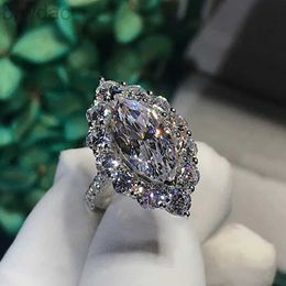 Solitaire Ring Vintage Marquise cut 3ct Lab Diamond Ring 925 sterling silver Bijou Engagement Wedding band Rings for Women Bridal Party Jewellery d240419