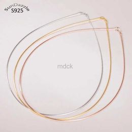 Pendant Necklaces Genuine Real Pure Solid 925 Sterling Silver Necklace for Women Punk Rock Rose Gold Snake Chains Jewellery Female Necklaces 240419