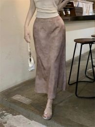 Skirts PLAMTEE High Waist Gentle Long Slim-Fit Office Wear Lady Florals Vintage 2024 Autumn Chic Bodycon Printed Work