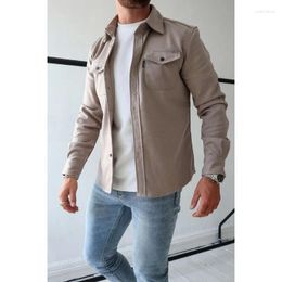 Men's Casual Shirts 2024 Autumn And Winter European American Wear Youth Spot Brushed