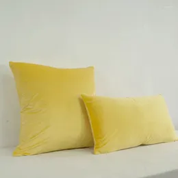 Pillow Light Yellow Velvet Cover Lovely Quality Case No Balling-up Waist Without Stuffing