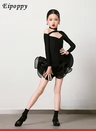 Stage Wear Children's Latin Dance Practise Clothes Girls' Spring Internet Celebrity Performance High Sense Suit Professional