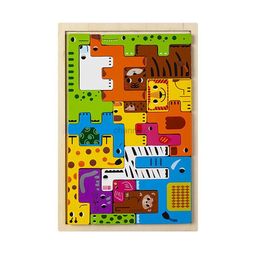 3D Puzzles 1PC Wooden Puzzle Toy Montessori Animal Cognitive Educational Toy Colourful Wood Kid Preschool Learning Educational Toys 240419