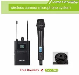 Microphones ACEMIC DV-100H Wireless Microphone System Handheld Mic For Camera DSLR Diversity 100 Metres Distance Super Clear Sound