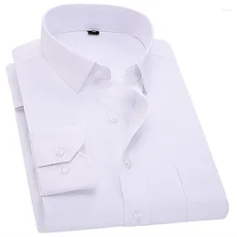 Men's Dress Shirts Arrival Brand Fashion Clothes Mens Solid Color Turn-Down Collar Formal Long Sleeve For Men