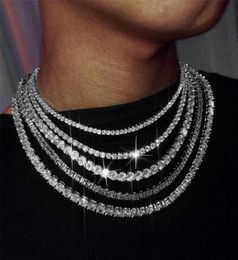 Aglover Nuova collana hip hop da 3mm6mm d'oro argento 1 fila aaa zircone catena ghiacciata in cristallo collana di cristallo per uomo gioielli da sposa 24172876