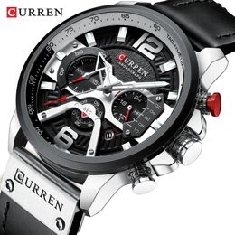 CURREN Men Watches Analog Quartz Wristwatch Waterproof Chronograph Auto Date Sports Watch Relogio Masculino Fashion 240414