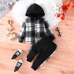 Clothing Sets VIPOL Brand Baby Boys Clothes Hooded Coat Balck Pant Two Piece Borns Set Fall Winter Infant Casual Suits