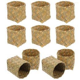 Storage Bags 10 Pcs Mori Gift Box Rustic Basket Organisers Baskets Woven Small Straw Mini Hamper