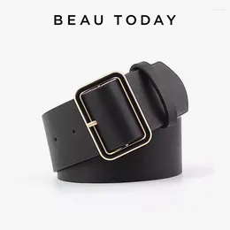 Belts BEAUTODAY Fashion Women PU Wide Versatile Metal Buckle Individual Ladies Accessories Handmade B100