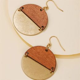 Dangle Earrings Fashion Natural Wooden For Women Zinc Aolly Accessories Charms Gift