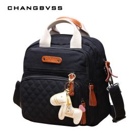 Bags New Fashion Baby Diaper Bag Nappy Bag for Mom Multilayers Stroller Bags Bolsa Maternidade Women Canvas Hobos for Nappy Changing