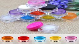 100pcslot Travel Cosmetic Sample Containers 3g Plastic Pot Jars Cosmetic Container Travel Sample Case 10 Colors2609119