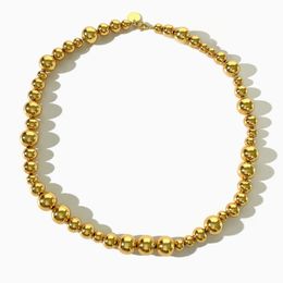 Perisbox Handmade 18K Gold Plated Ball Choker Necklace for Women Chunky Silver Plated Beaded Necklaces CCB Light Weight 240418