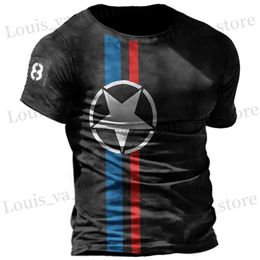 Men's T-Shirts Vintage T Shirts For Men 3D Print American Top Short Slve Oversized T Hip Hop O-Neck Cotton T-Shirts Mens Clothing Camiseta T240419