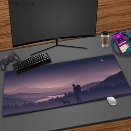 Mouse Pads Wrist Rests 90x40cm Large Moon Night Gaming Mouse Pad Gamer XXL Big Mouse Mat Scenery Art Computer Gaming MousePad Keyboard Deskpad Mice Pad Y240419