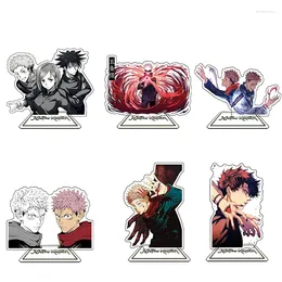 Keychains Jujutsu Kaisen Stand Figure Anime Model Yuji Itadori Figurine Geto Suguru Satoru Gojo Custom Acrylic Standee Desktop Display