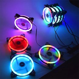 Pads 120mm 4pin Rgb Case Cooling Fan Colourful Blueredwhite Fluid Bearing Led Cooler Fan Radiator Heat Sink