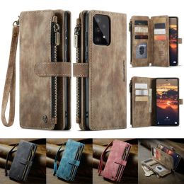 Wallets Flip Leather Phone Case for Samsung Galaxy A54 A34 A14 A53 A33 A13 A12 A32 A52 A72 A51 A50 Zipper Wallet Multi Card Cover Coque