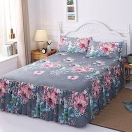 Bed Skirt Fashion Thin Covers 2pcs With Pillowcase Bedspread Sheet Single Dust Ruffle Flower Pattern Cover Sheets F0382