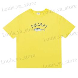 Men's T-Shirts 2024 Summer New Noah T-shirt Niche Fashion Brand Tuna Print Short Slave Mens Loose Full Matching Top T240419