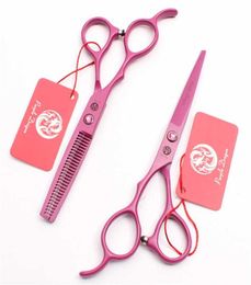 Left Hand 55quot 16cm Purple Dragon Pink Cutting Scissors Thinning Shears Professional Hairdressing Scissors Hair Scissors Z8009325476