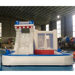wholesale Custom Commercial Inflatable Shark Water Slide With Pool Animal Kids Jumper Bounce House Combo Bouncy Castle For Amusement Park