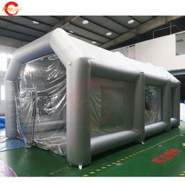 10x6x4mH (33x20x13.2ft) Silvery Inflatable Paint Booth For Car Spray Booth Air Philtre Tents Garage Tent